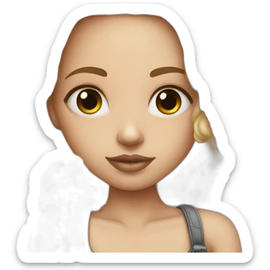 Girl with a tattoo machine sticker