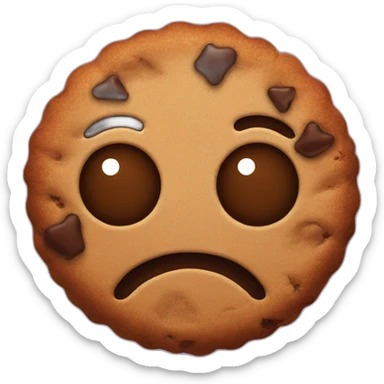 single chocolate cookie facing towards camera without a face sticker
