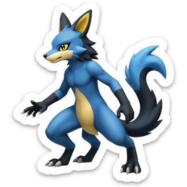 Lucario-Luxray-Fakémon-hybrid-creature (full body)  sticker
