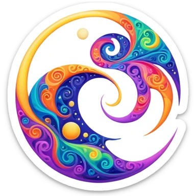 Trippy moon  sticker