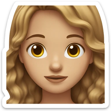 girl with wavy light brown hair, hazel eyes sticker