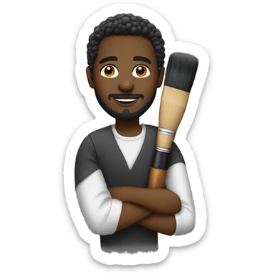Black artist’s brush sticker