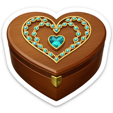 wood heart jewel box sticker