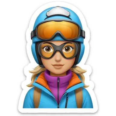 Female snowboarder sticker