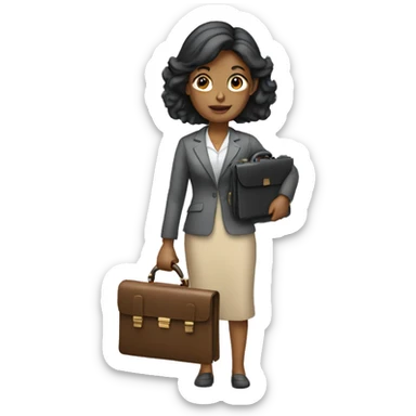 woman holding briefcase sticker