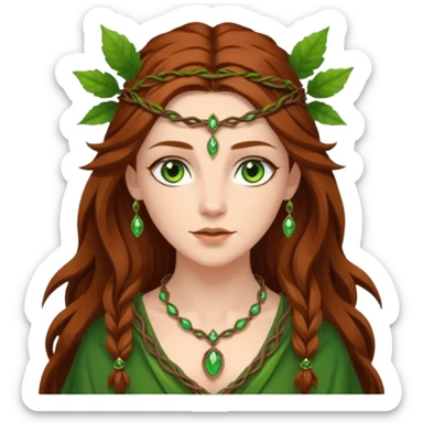 Leaf-necklace druid queen sticker