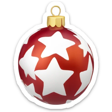 Red and white bauble sticker