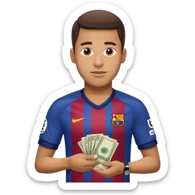 A Fc Barcelona player bribing a match official sticker
