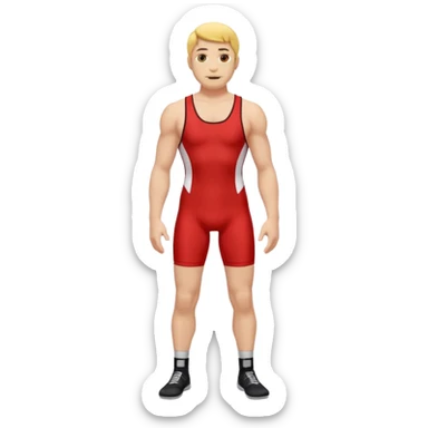 red wrestling singlet sticker