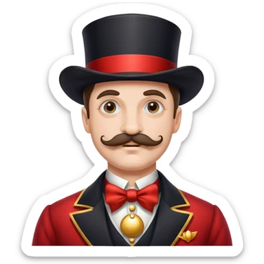 Vintage circus ringmaster with mustache sticker