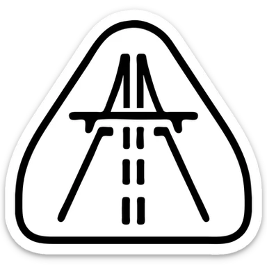 autobahn icon, gray outline, minimalist style, Germany sticker