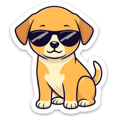 Light brown lab with sunglasses on  sticker