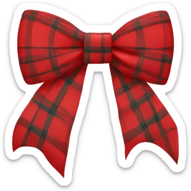 Red plaid bow sticker