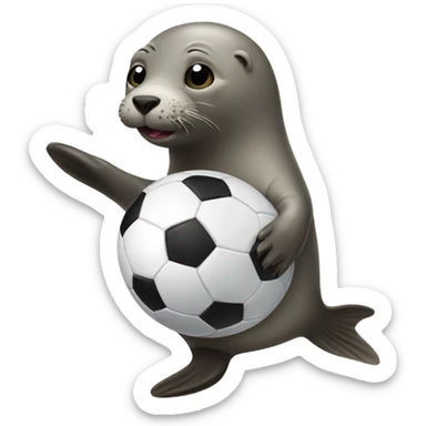 Seal playing soccer sticker