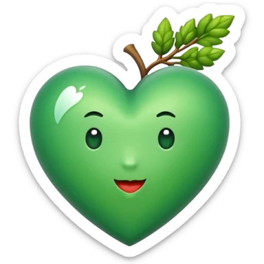 Quiero un corazón color verde pino sticker