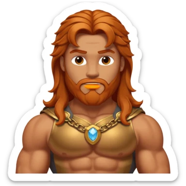 Hercules, God of Strength from Gods and Goddesses with long reddish blonde hair, bronze outfit sticker