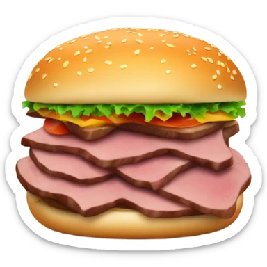 Sliced roast beef layered between two buns sticker