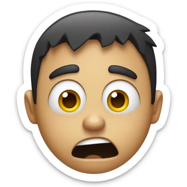 scared face with gesture bitting nails sticker