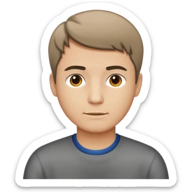 man with short hair medium tone sticker