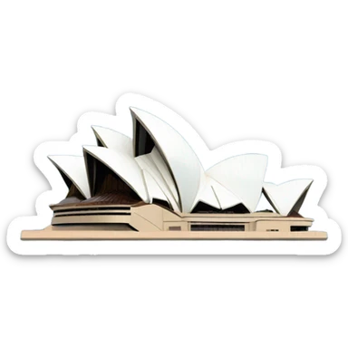 Sydney opera house with blue sticker