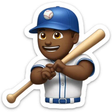 Baseball player swinging bat sticker