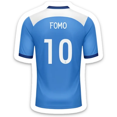 Blue soccer jersey with white details, number 10 on the back sticker