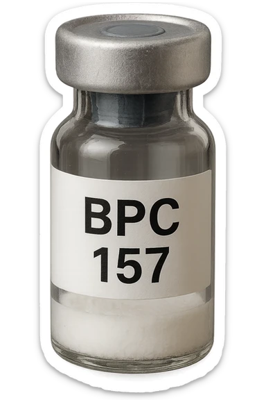 BOCCETTA DI FIALA MEDICA CON LA SCRITTA "BPC 157" SULL'ETICHETTA, iperrealistiche 4k sticker