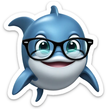 Dolphin with glasses sticker
