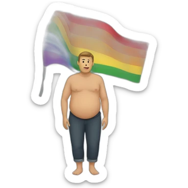 Pregnant Man With Pride Flag sticker