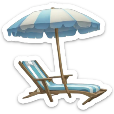 beach chair with umbrella sticker