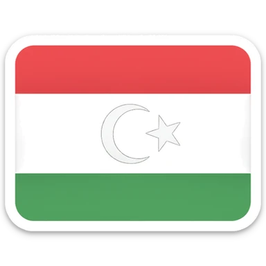 Libya flag bold colorful icon emphasizing crescent and star on black stripe with red black and green horizontal stripes sticker