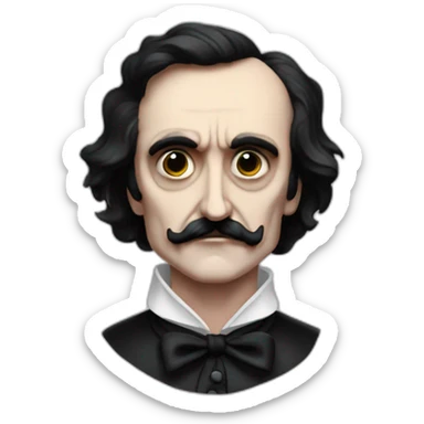 Edgar Allan Poe black metal sticker