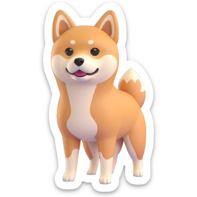 shiba inu standing, sad sticker