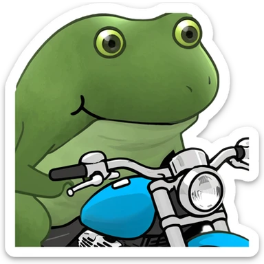 Frog on a motorcycle sticker