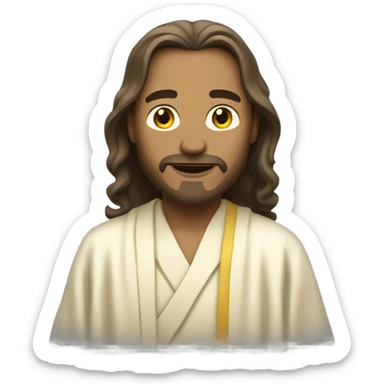 The dude with long hair and in a yellowed white robe sticker