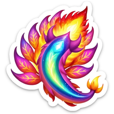 Elemental Forty Fiery Sparky Fierce Colorful Gradient Sparkly Nebular Starry Flaming Viney Rosey Rosy Vinal Dusky Aurorus-Amaura-Auroras-Pokémon-Fakémon-creature sticker