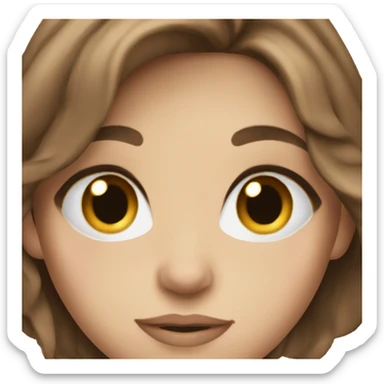 Pretty girl brown hair blue eyes sticker