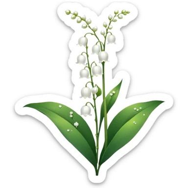 Shiny Pretty Gorgeous Elegant Aesthetic Glittery Lily of The Valley sticker