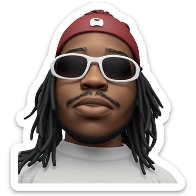 stylish boy with dreadlocks sticker