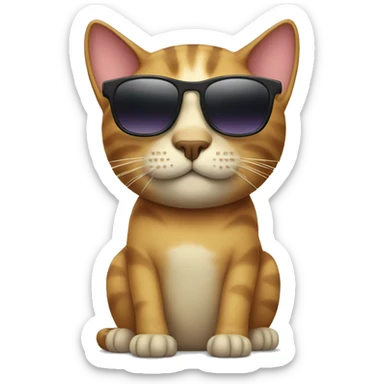 Cat with sunglasses sticker