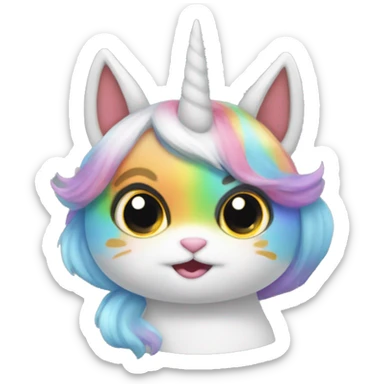 Gato unicornio arcoíris  sticker