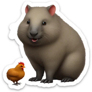 Wombat and chicken sticker