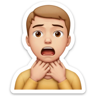 arms around throat choking themself sticker