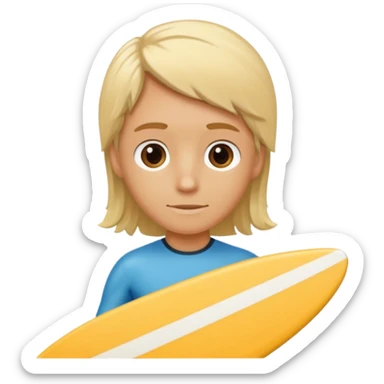 blonde haired white surfer with surfboard  sticker