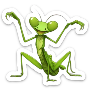 Praying mantis dancing sticker