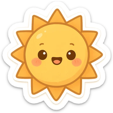 sun, chibi stickers style sticker