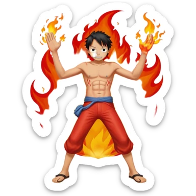 Ace from one piece fire sticker
