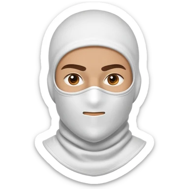 A confident hustler character wearing a white balaclava mask sticker