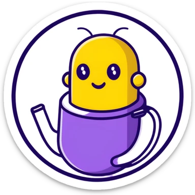 Purple Text saying “WANT” sticker