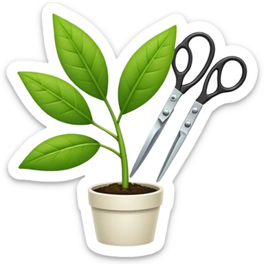 scissors cutting plant sticker
